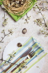 Festive spring or Easter table setting