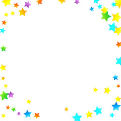 Rainbow Festive Confetti. Carnival Star Falling.