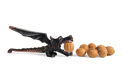 Dragon nutcracker. Whole walnuts