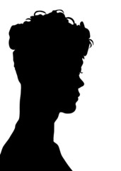 male profile picture, silhouette. Of the page