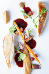 salmon with vegetables and cheese