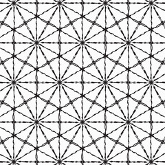 Abstract black geometric pattern on white background.