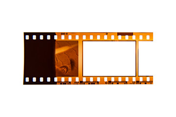 (35 mm.)Vintage film frame.With white space.film camera.