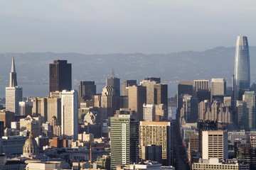 Fototapeta premium Beautiful aerial view of San Francisco cityscape at daytime, California, USA