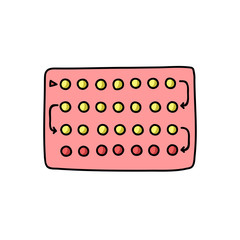 birth control pills doodle icon, vector illustration