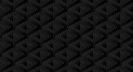 Abstract minimal black seamless pattern background decorative with isometric geometric shape
