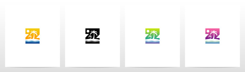  Tropical Island On Letter Logo Design Z