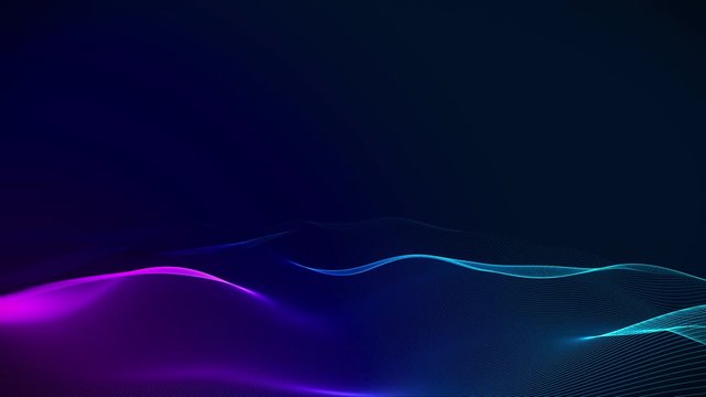 Seamless loop of abstract colorful glowing curvy lines animation. Futuristic bright-colored flowing lines background template. 4K resolution 3D rendering.