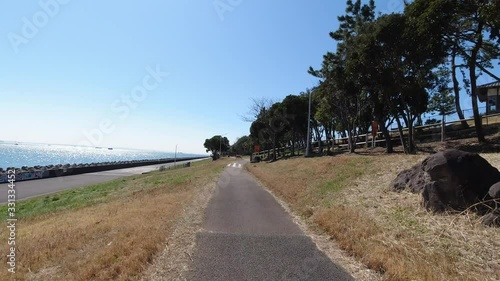 若洲海浜公園 サイクリングロード Wall Mural Wallpaper Murals Kawamura Lucy
