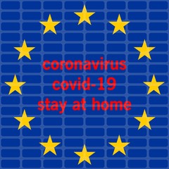 Illustration representing the advice of most European governments for their citizens to stay at home to prevent the rapid contamination with the new coronavirus or covid-19. Vector, eps 10