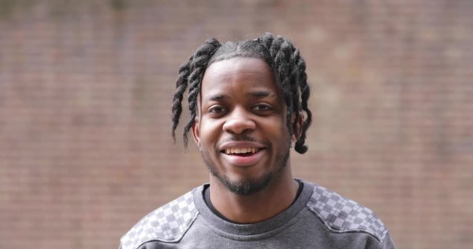 Slow motion shot of smiling man