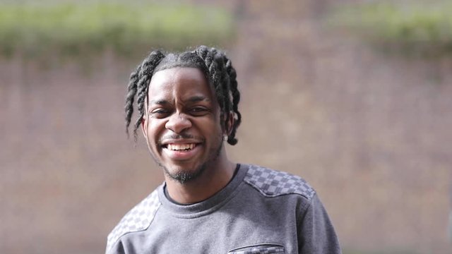 Slow motion shot of laughing man