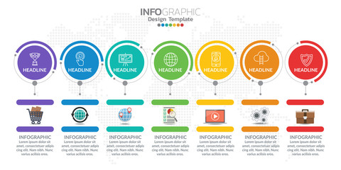 Infographics for business concept with icons and 7 options or steps.