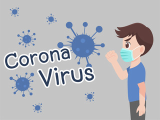 Man wearing a surgical protective Medical mask for prevent virus Wuhan Covid-19.Corona virus, Fight back. Health care concept.