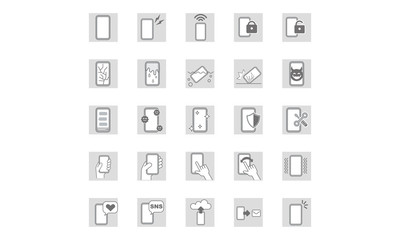 スマートフォンのアイコンセット smartphone mobile icon set