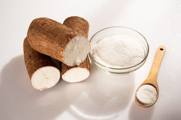 Cassava isolated on a white background