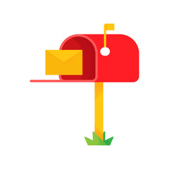 Flat Design Mailbox Vector Illustration