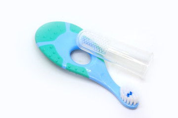 photo of a child's toothbrush with a separate white background