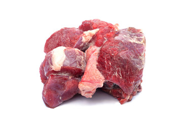 raw beef meat, raw meat isolated on white background