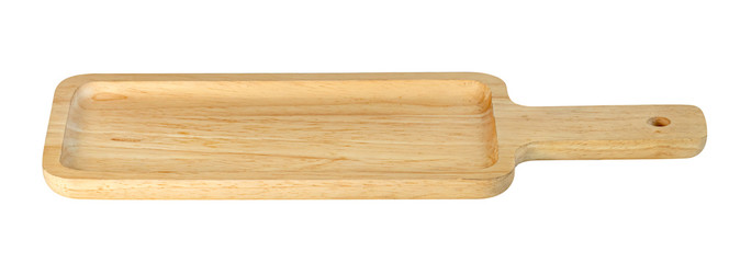 Square wooden tray  isolated on white background ,include clipping path