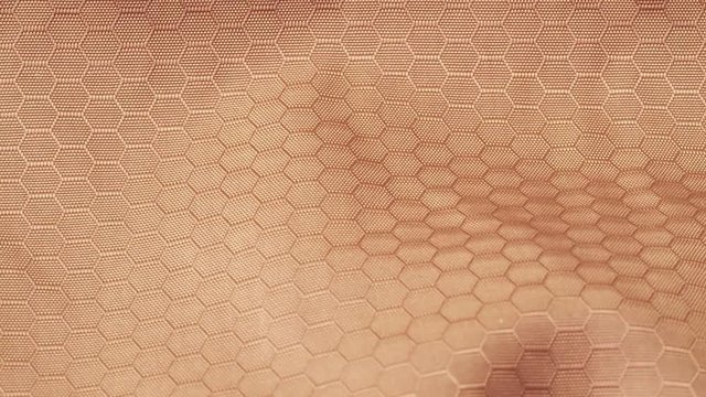 Brown ornamented textile, close shot. Brown diaper texture, an abstract background. Dolly shot of knitted fabric with abstract pattern