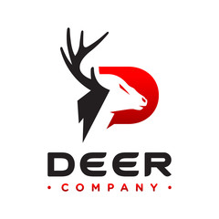 deer logo design with the letter P