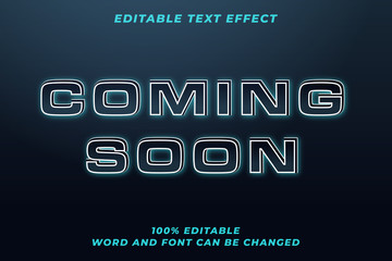 Coming soon techno text style effect Premium Vector