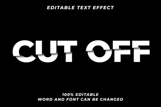 Cut Off text style effect Premium Vector