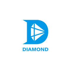 Diamond logo concept with letter D.