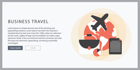 Business travel tips vector header template. Web banner or hero image of business travel