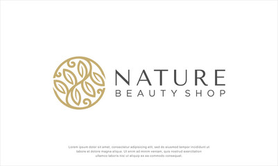 nature beauty logo design. botanical element. floral. abstract. beauty care logo. vector illustration concept
