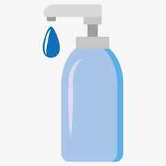 bottle of alcohol gel for Hands.Healthe care. icons flat design. Symbol for your web site design, logo, app, UI. Vector illustration