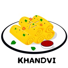 khandvi indian Gujarati Food Vector