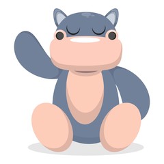 cute hippo mascot cartoon vector