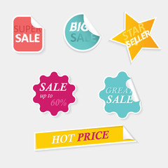 Glass banner promotional badges and sale tags. price tag sale. vector price. tag sale