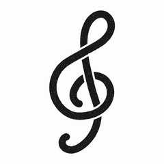 musical note vector design. digital hand drawn style. gain texture