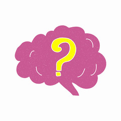 stupid brain vector design. digital hand drawn style. gain texture