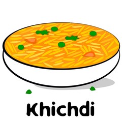 Khichdi indian Gujarati Food Vector