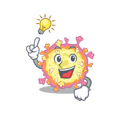 Have an idea gesture of coronaviridae virus mascot character design