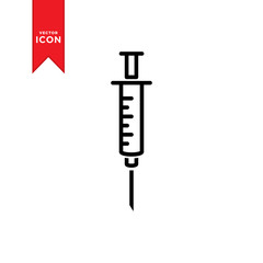 Syringe injection icon vector. Trendy flat design style on white background.