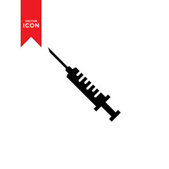 Syringe injection icon vector. Trendy flat design style on white background.