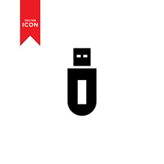 USB icon vector. Flash Drive icon symbol isolated on white background.
