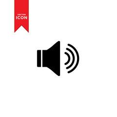 Sound icon vector. Volume speaker icon illustration. Trendy flat design style on white background.