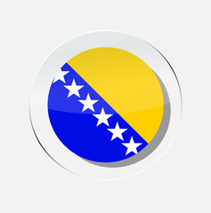 Obraz premium Icon of the bosnia and herzegovina country flag circle with a white background