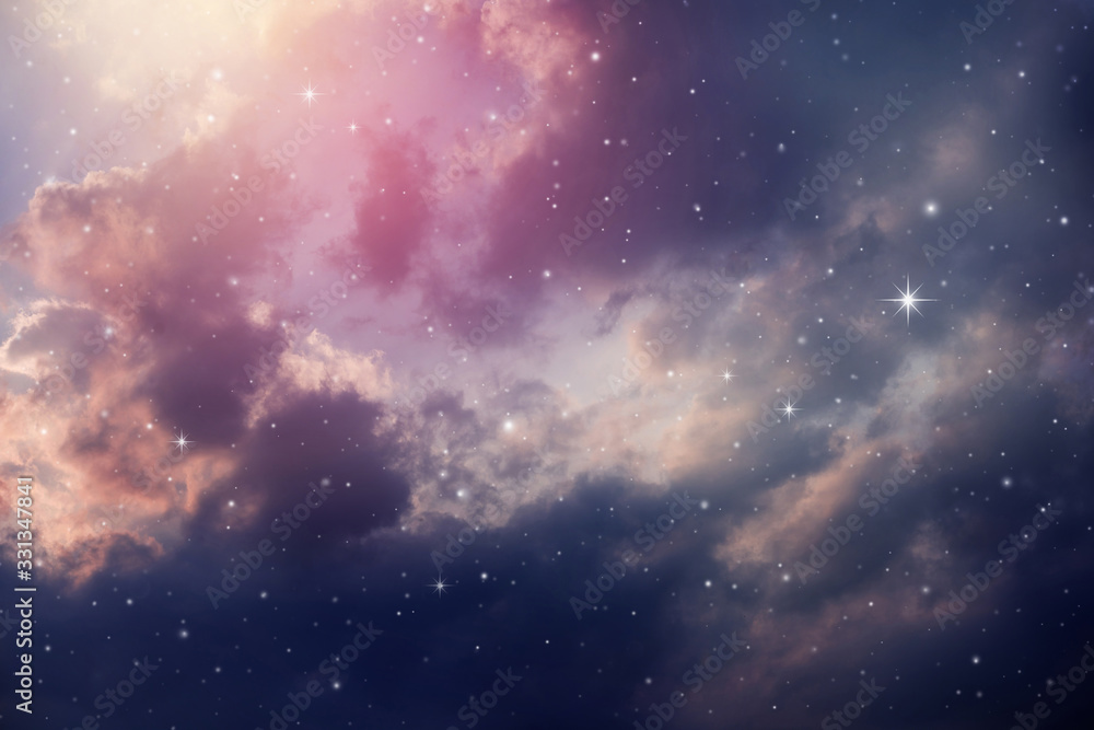 Wall mural night sky with stars.
