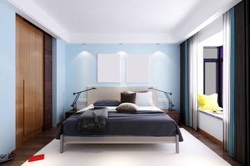 Fototapeta na wymiar 3d render of bedroom