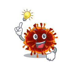 Have an idea gesture of delta coronavirus mascot character design