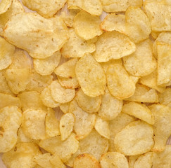 classic potato chips, top view