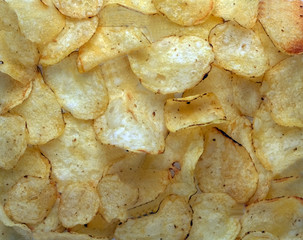 classic potato chips, top view