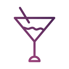 cocktail cup line degradient style icon